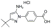 4-(5-Amino-3-tert-butyl-pyrazol-1-yl)-benzoic acid hydrochloride 结构式