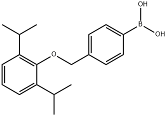 4-[(2′,6′-二异丙基苯氧基)甲基]苯硼酸 结构式