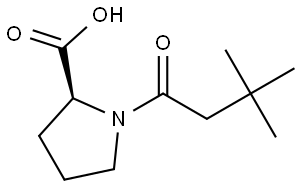 1-(3,3-二甲基丁酰)吡咯烷-2-羧酸 结构式