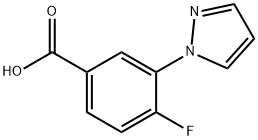 4-氟-3-(1H-吡唑-1-基)苯甲酸 结构式