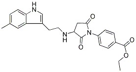 ETHYL 4-(3-{[2-(5-METHYL-1H-INDOL-3-YL)ETHYL]AMINO}-2,5-DIOXO-1-PYRROLIDINYL)BENZOATE 结构式