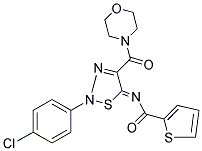 N-[(5Z)-2-(4-CHLOROPHENYL)-4-(MORPHOLIN-4-YLCARBONYL)-1,2,3-THIADIAZOL-5(2H)-YLIDENE]THIOPHENE-2-CARBOXAMIDE 结构式