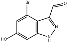 4-BROMO-6-HYDROXY-3-(1H)INDAZOLE CARBOXALDEHYDE 结构式