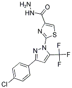 2-[3-(4-CHLOROPHENYL)-5-(TRIFLUOROMETHYL)-1H-PYRAZOL-1-YL]-1,3-THIAZOLE-4-CARBOHYDRAZIDE 结构式