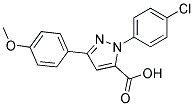 1-(4-CHLOROPHENYL)-3-(4-METHOXYPHENYL)-1H-PYRAZOLE-5-CARBOXYLIC ACID 结构式