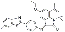 8-ETHOXY-4,4,6-TRIMETHYL-1-{[4-(6-METHYL-1,3-BENZOTHIAZOL-2-YL)PHENYL]IMINO}-4H-PYRROLO[3,2,1-IJ]QUINOLIN-2(1H)-ONE 结构式