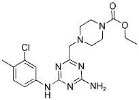 ETHYL 4-{[4-AMINO-6-(3-CHLORO-4-METHYLANILINO)-1,3,5-TRIAZIN-2-YL]METHYL}-1-PIPERAZINECARBOXYLATE 结构式