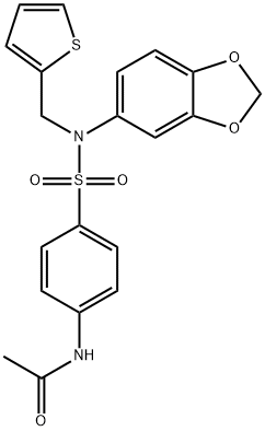 N-(4-((BENZO[3,4-D]1,3-DIOXOLEN-5-YL(2-THIENYLMETHYL)AMINO)SULFONYL)PHENYL)ETHANAMIDE 结构式