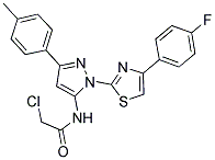 2-CHLORO-N-[1-[4-(4-FLUOROPHENYL)-1,3-THIAZOL-2-YL]-3-(4-METHYLPHENYL)-1H-PYRAZOL-5-YL]ACETAMIDE 结构式