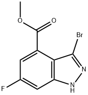3-BROMO-6-FLUORO-4-INDAZOLECARBOXYLIC ACID METHYL ESTER 结构式