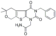 2-(3-BENZYL-6,6-DIMETHYL-2,4-DIOXO-3,4,5,8-TETRAHYDRO-2H-PYRANO[4',3':4,5]THIENO[2,3-D]PYRIMIDIN-1(6H)-YL)ACETAMIDE 结构式