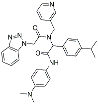 2-(2-(1H-BENZO[D][1,2,3]TRIAZOL-1-YL)-N-(PYRIDIN-3-YLMETHYL)ACETAMIDO)-N-(4-(DIMETHYLAMINO)PHENYL)-2-(4-ISOPROPYLPHENYL)ACETAMIDE 结构式