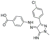 4-{(2E)-2-[3-(4-CHLOROPHENYL)-5-IMINO-1-METHYL-1,5-DIHYDRO-4H-PYRAZOL-4-YLIDENE]HYDRAZINO}BENZOIC ACID 结构式