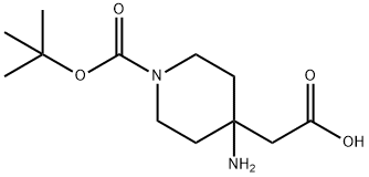 2-(4-氨基-1-(叔丁氧基羰基)哌啶-4-基)乙酸 结构式