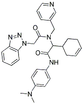 2-(2-(1H-Benzo[d][1,2,3]triazol-1-yl)-N-(pyridin-3-ylmethyl)acetamido)-2-(cyclohex-3-enyl)-N-(4-(dimethylamino)phenyl)acetamide 结构式