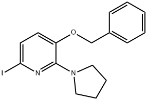 3-BENZYLOXY-6-IODO-2-(PYRROLIDIN-1-YL)-PYRIDINE 结构式