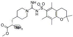L-ALA-4-PIP(N-AMIDINO-PMC)-OME 结构式