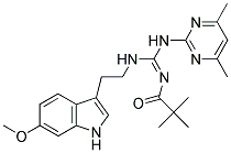 N'-(2,2-DIMETHYLPROPANOYL)-N-(4,6-DIMETHYL-2-PYRIMIDINYL)-N'-[2-(6-METHOXY-1H-INDOL-3-YL)ETHYL]GUANIDINE 结构式