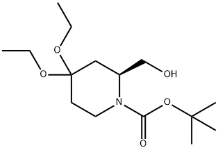 TERT-BUTYL (2S)-4,4-DIETHOXY-2-(HYDROXYMETHYL)PIPERIDINE-1-CARBOXYLATE 结构式