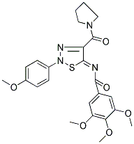 3,4,5-TRIMETHOXY-N-[2-(4-METHOXYPHENYL)-4-(1-PYRROLIDINYLCARBONYL)-1,2,3-THIADIAZOL-5(2H)-YLIDENE]BENZAMIDE 结构式