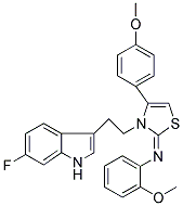 N-[3-[2-(6-FLUORO-1H-INDOL-3-YL)ETHYL]-4-(4-METHOXYPHENYL)-1,3-THIAZOL-2(3H)-YLIDENE]-2-METHOXYANILINE 结构式