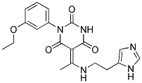 (5E)-1-(3-ETHOXYPHENYL)-5-(1-{[2-(1H-IMIDAZOL-5-YL)ETHYL]AMINO}ETHYLIDENE)PYRIMIDINE-2,4,6(1H,3H,5H)-TRIONE 结构式