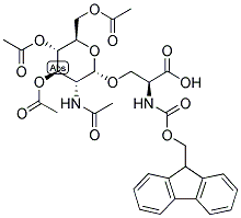 Fmoc-L-Ser(beta-D-GlcNAc(Ac)3)-OH 结构式
