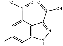 6-FLUORO-4-NITRO-3-(1H)INDAZOLE CARBOXYLIC ACID 结构式