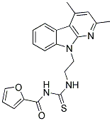 N-({[2-(2,4-DIMETHYL-9H-PYRIDO[2,3-B]INDOL-9-YL)ETHYL]AMINO}CARBONOTHIOYL)-2-FURAMIDE 结构式