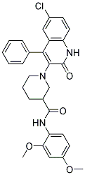 1-(6-CHLORO-2-OXO-4-PHENYL-1,2-DIHYDROQUINOLIN-3-YL)-N-(2,4-DIMETHOXYPHENYL)PIPERIDINE-3-CARBOXAMIDE 结构式