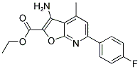 Ethyl 3-amino-6-(4-fluorophenyl)-4-methylfuro[2,3-b]pyridine-2-carboxylate 结构式