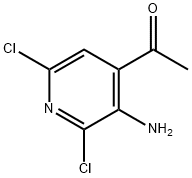 1-(3-氨基-2,6-二氯吡啶基-4-)乙酮 结构式