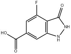 4-FLUORO-3-HYDROXY-6-(1H)INDAZOLE CARBOXYLIC ACID 结构式