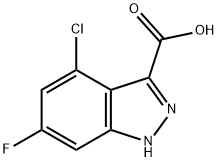 4-CHLORO-6-FLUORO-3-(1H)INDAZOLE CARBOXYLIC ACID 结构式