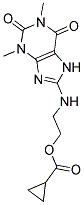 2-[(1,3-DIMETHYL-2,6-DIOXO-2,3,6,7-TETRAHYDRO-1H-PURIN-8-YL)AMINO]ETHYL CYCLOPROPANECARBOXYLATE 结构式