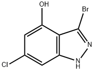 3-BROMO-6-CHLORO-4-HYDROXYINDAZOLE 结构式