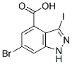 6-BROMO-3-IODO-4-(1H)INDAZOLE CARBOXYLIC ACID 结构式