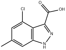 4-CHLORO-6-METHYL-3-(1H)INDAZOLE CARBOXYLIC ACID 结构式