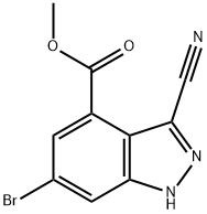 6-溴-3-氰基-吲唑-4-羧酸甲酯 结构式