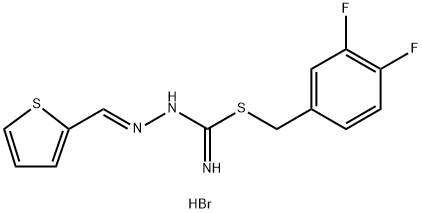 (1-AZA-2-(2-THIENYL)VINYL)(((3,4-DIFLUOROPHENYL)METHYLTHIO)IMINOMETHYL)AMINE, HYDROBROMIDE 结构式