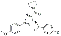 4-CHLORO-N-[(5Z)-2-(4-METHOXYPHENYL)-4-(PYRROLIDIN-1-YLCARBONYL)-1,2,3-THIADIAZOL-5(2H)-YLIDENE]BENZAMIDE 结构式