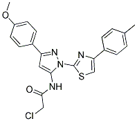2-CHLORO-N-{3-(4-METHOXYPHENYL)-1-[4-(4-METHYLPHENYL)-1,3-THIAZOL-2-YL]-1H-PYRAZOL-5-YL}ACETAMIDE 结构式