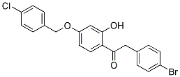 1-(4-(4-CHLOROBENZYLOXY)-2-HYDROXYPHENYL)-2-(4-BROMOPHENYL)ETHANONE 结构式