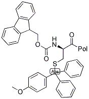 FMOC-D-CYS(MMT)-4-METHYLBENZHYDRYL RESIN 结构式