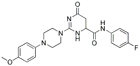 N-(4-FLUOROPHENYL)-2-(4-(4-METHOXYPHENYL)PIPERAZIN-1-YL)-6-OXO-3,4,5,6-TETRAHYDROPYRIMIDINE-4-CARBOXAMIDE 结构式