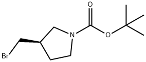 (3R)-3-溴甲基-1-吡咯烷甲酸叔丁酯 结构式