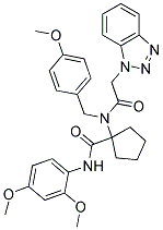 1-(2-(1H-BENZO[D][1,2,3]TRIAZOL-1-YL)-N-(4-METHOXYBENZYL)ACETAMIDO)-N-(2,4-DIMETHOXYPHENYL)CYCLOPENTANECARBOXAMIDE 结构式