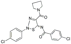 4-CHLORO-N-[(5Z)-2-(4-CHLOROPHENYL)-4-(PYRROLIDIN-1-YLCARBONYL)-1,2,3-THIADIAZOL-5(2H)-YLIDENE]BENZAMIDE 结构式
