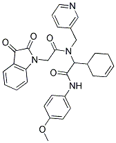 2-(CYCLOHEX-3-ENYL)-2-(2-(2,3-DIOXOINDOLIN-1-YL)-N-(PYRIDIN-3-YLMETHYL)ACETAMIDO)-N-(4-METHOXYPHENYL)ACETAMIDE 结构式