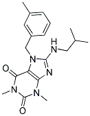 8-(ISOBUTYLAMINO)-1,3-DIMETHYL-7-(3-METHYLBENZYL)-1H-PURINE-2,6(3H,7H)-DIONE 结构式